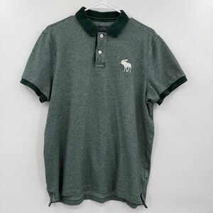 Abercrombie Fitch Muscle Polo Shirt Mens green Short Sleeve Size xl big moose‎